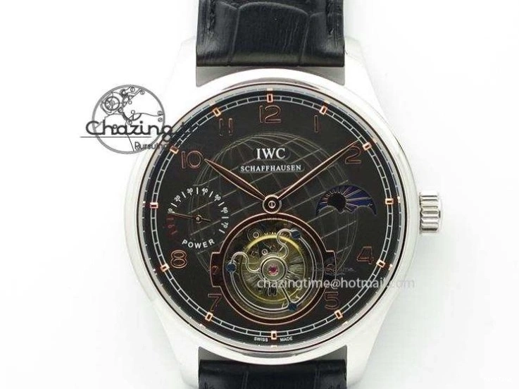 MIROTIME 0809 Portuguese Tourbillon IW5046 SS ZF Best Edition Gray Dial on Black Leather Strap SunProtective 7147